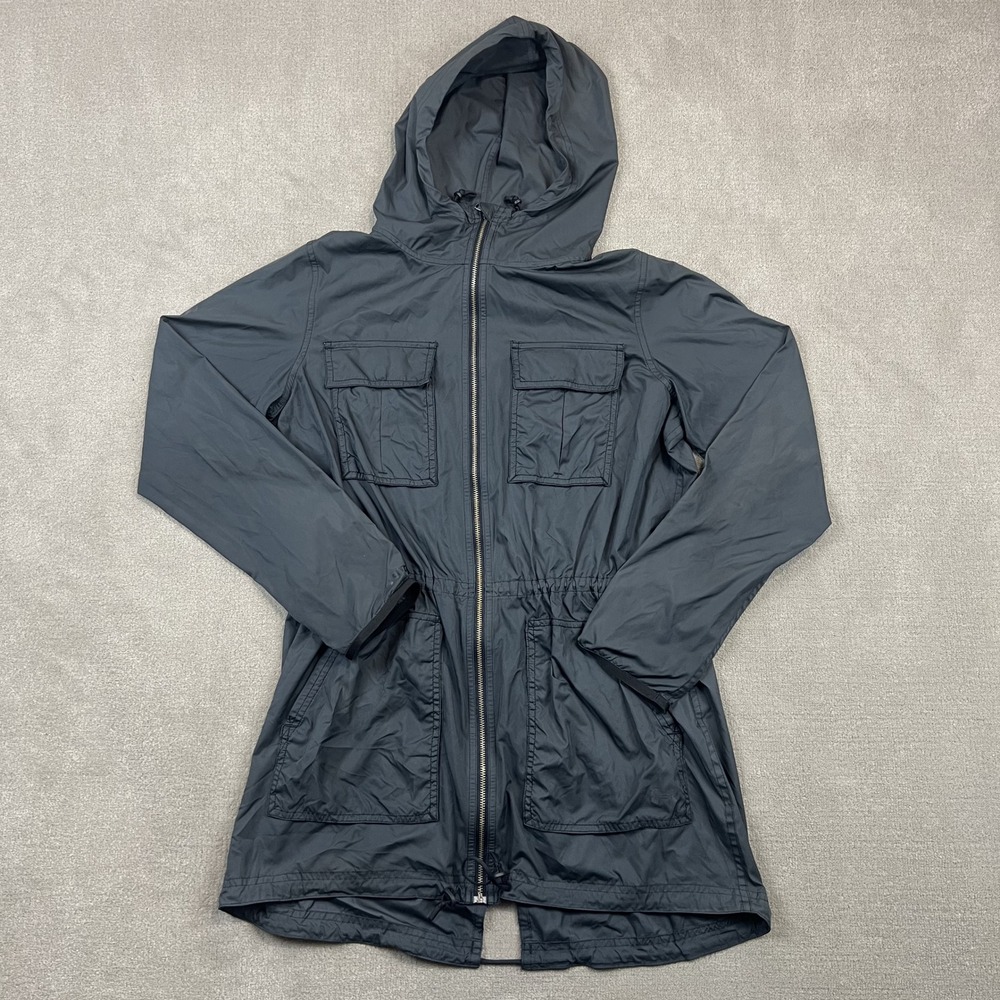 Under Armour Jacket Womens Medium Gray Hooded Parka Windbreaker Utility Gorpcore